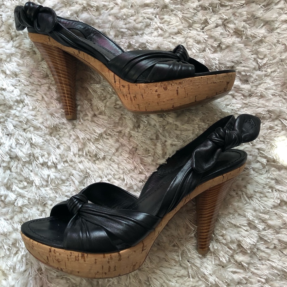 Louis Vuitton leather sandal with cork platform